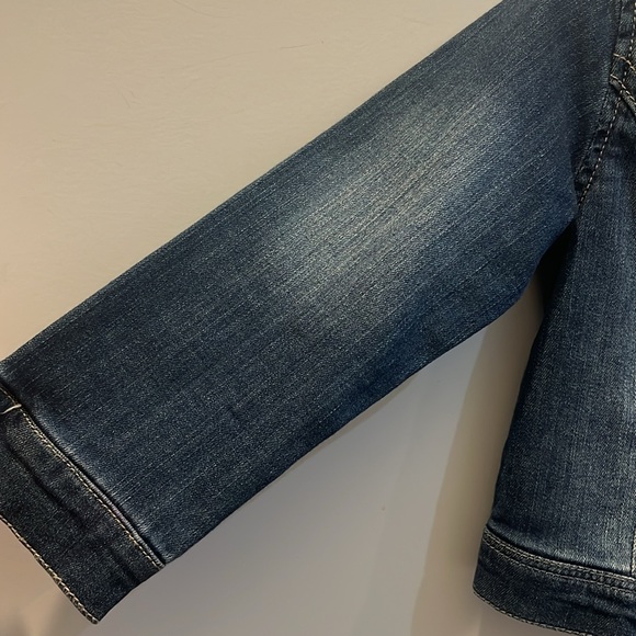 Fun & Fun Girls size 6 short denim jean jacket with silver sparkles - Picture 4 of 9